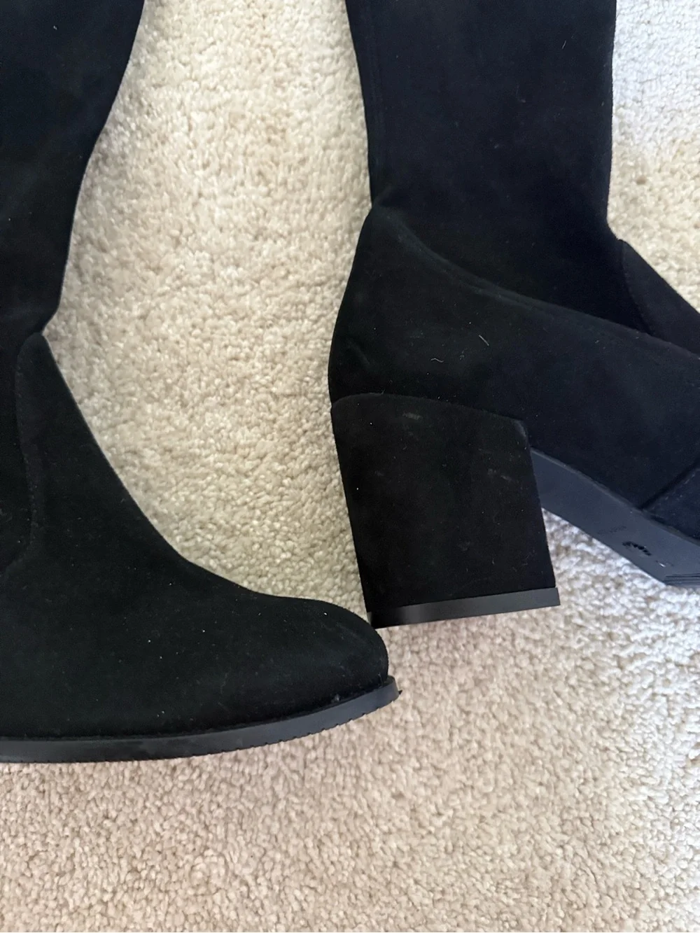 ✅ Stuart Weitzman Over The Knee Boots Tieland in Black Suede